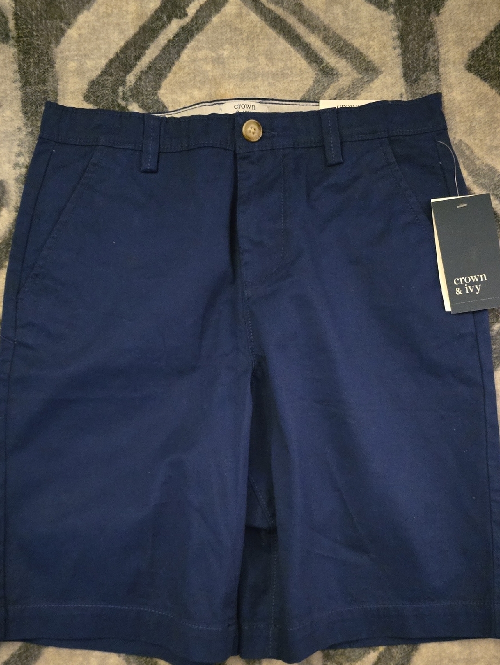 crown & ivy Navy Blue Chino Shorts